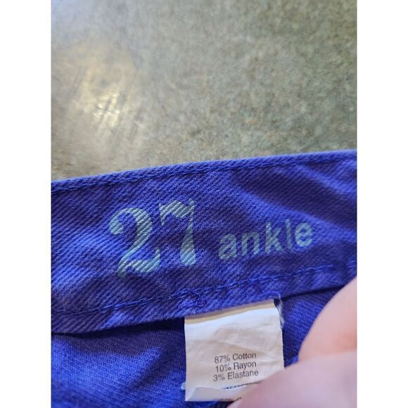 J Crew Blue Toothpick Jean in Garment-dyed Twill ankle jeans sz 27 - Picture 5 of 6